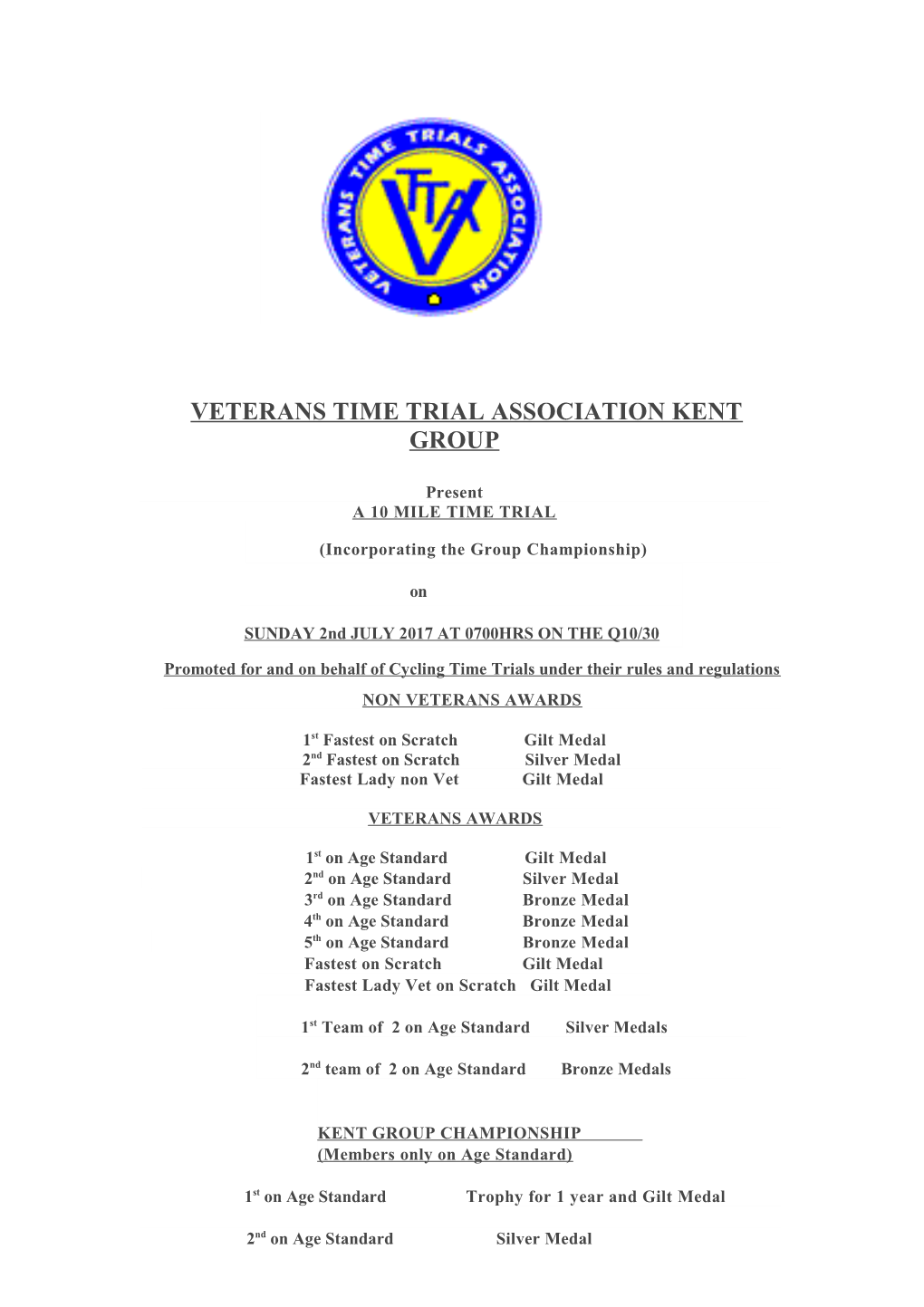 Veterans Time Trial Association Kent