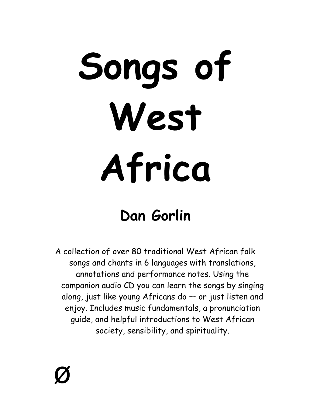 Songs of West Africa