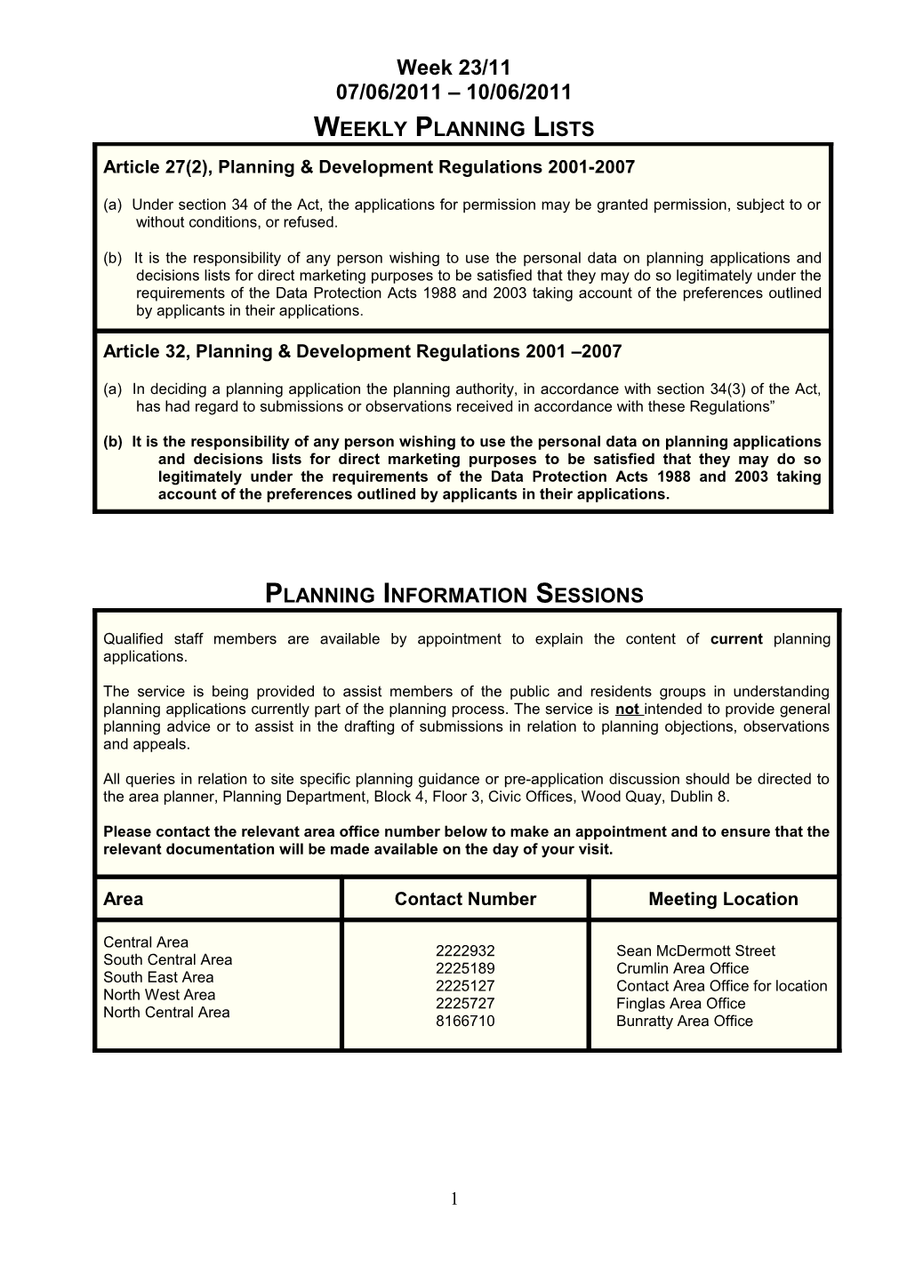 Article 27(2), Planning & Development Regulations 2001-2007 s12