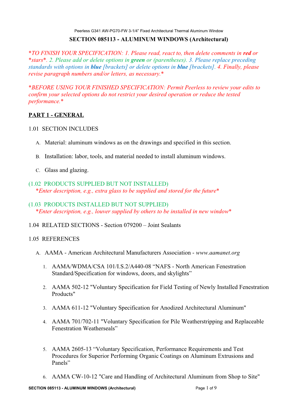 SECTION 085113 - ALUMINUM WINDOWS (Architectural) s1