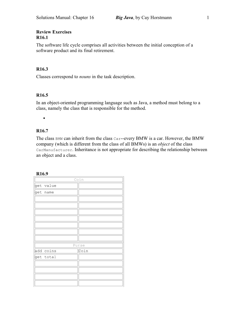 Solutions Manual: Chapter 16 Big Java, by Cay Horstmann 42