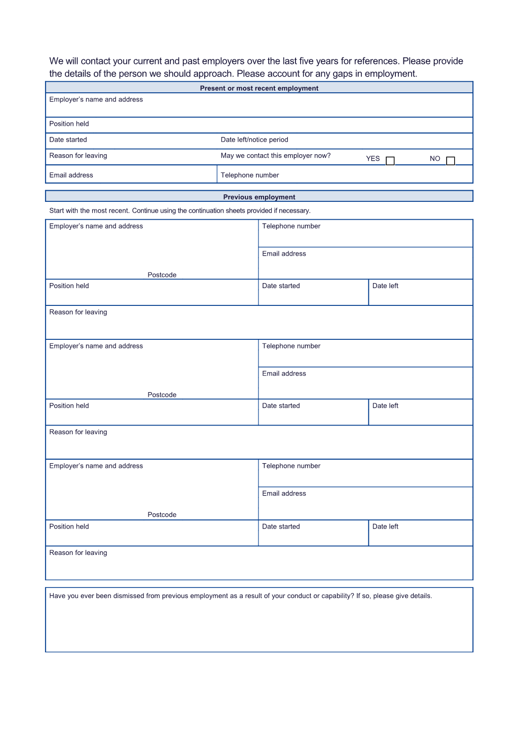 Application Form for Appointment in a Police Staff Role s1