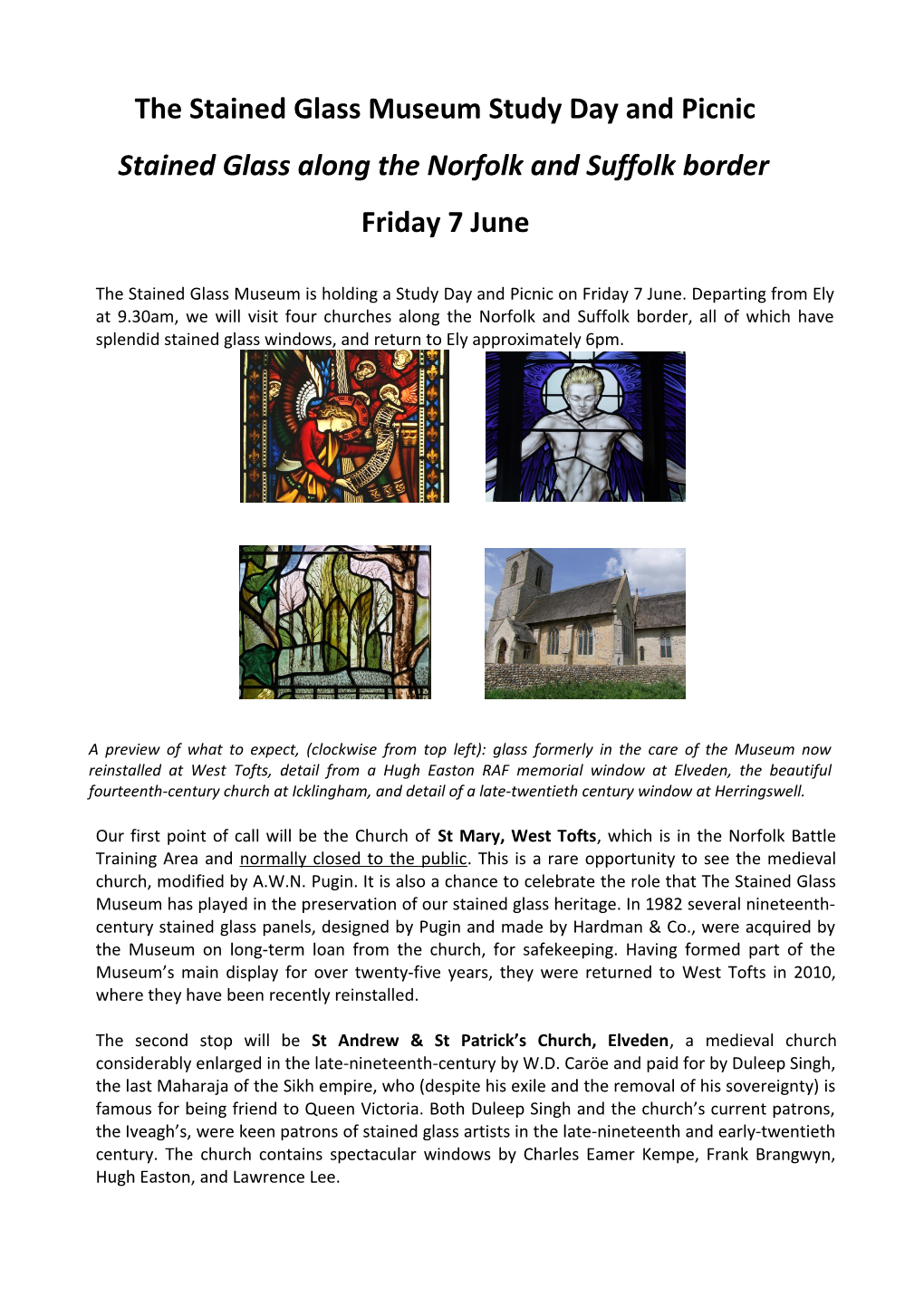 The Stained Glass Museum Study Day and Picnic