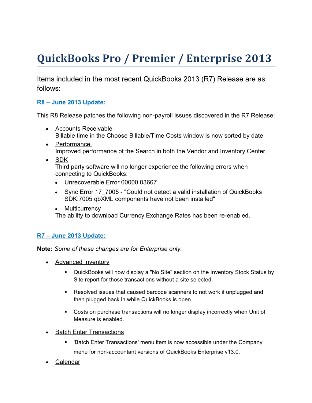 Quickbooks Pro / Premier / Enterprise 2013 s1