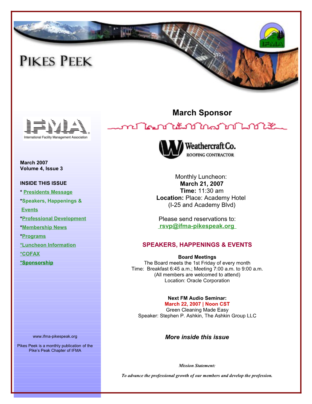 The Pikes Peak Chapter of IFMA s3