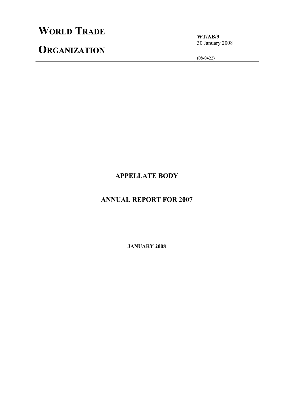 Annual Report for 2007