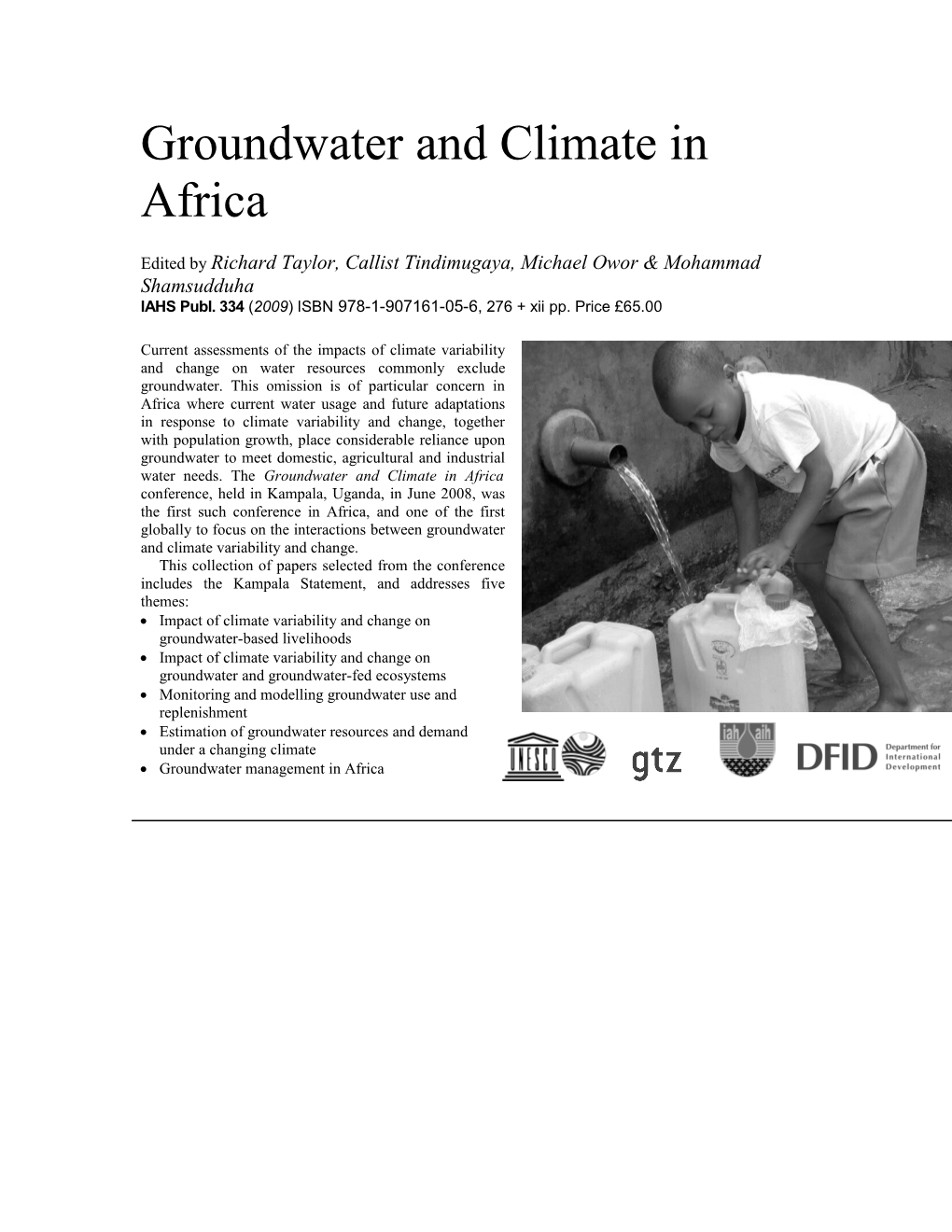 Groundwater and Climate in Africa