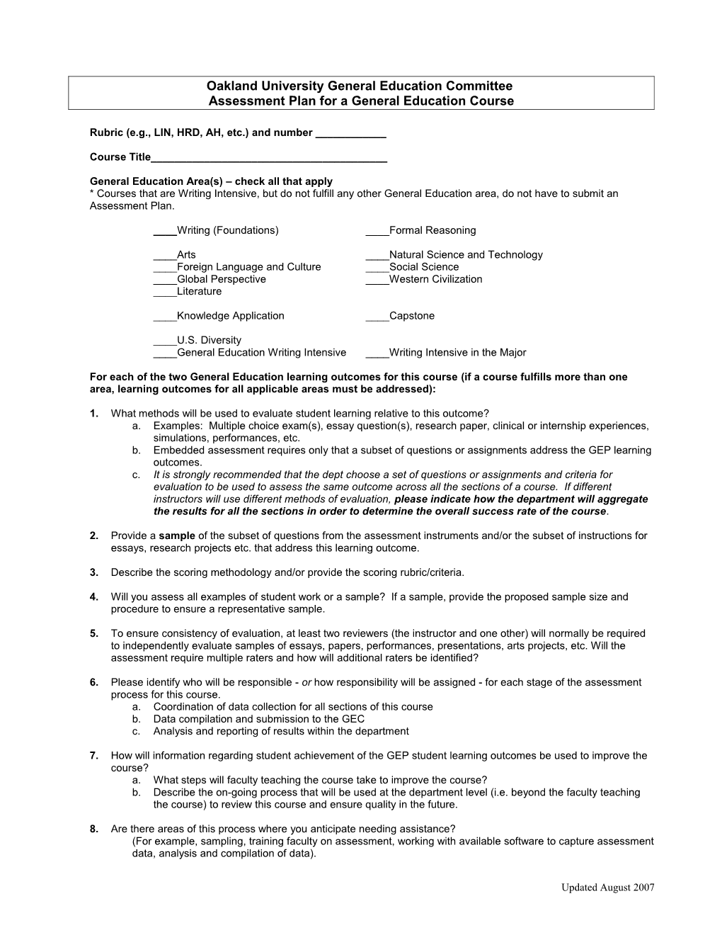 Cover Form for Application As A