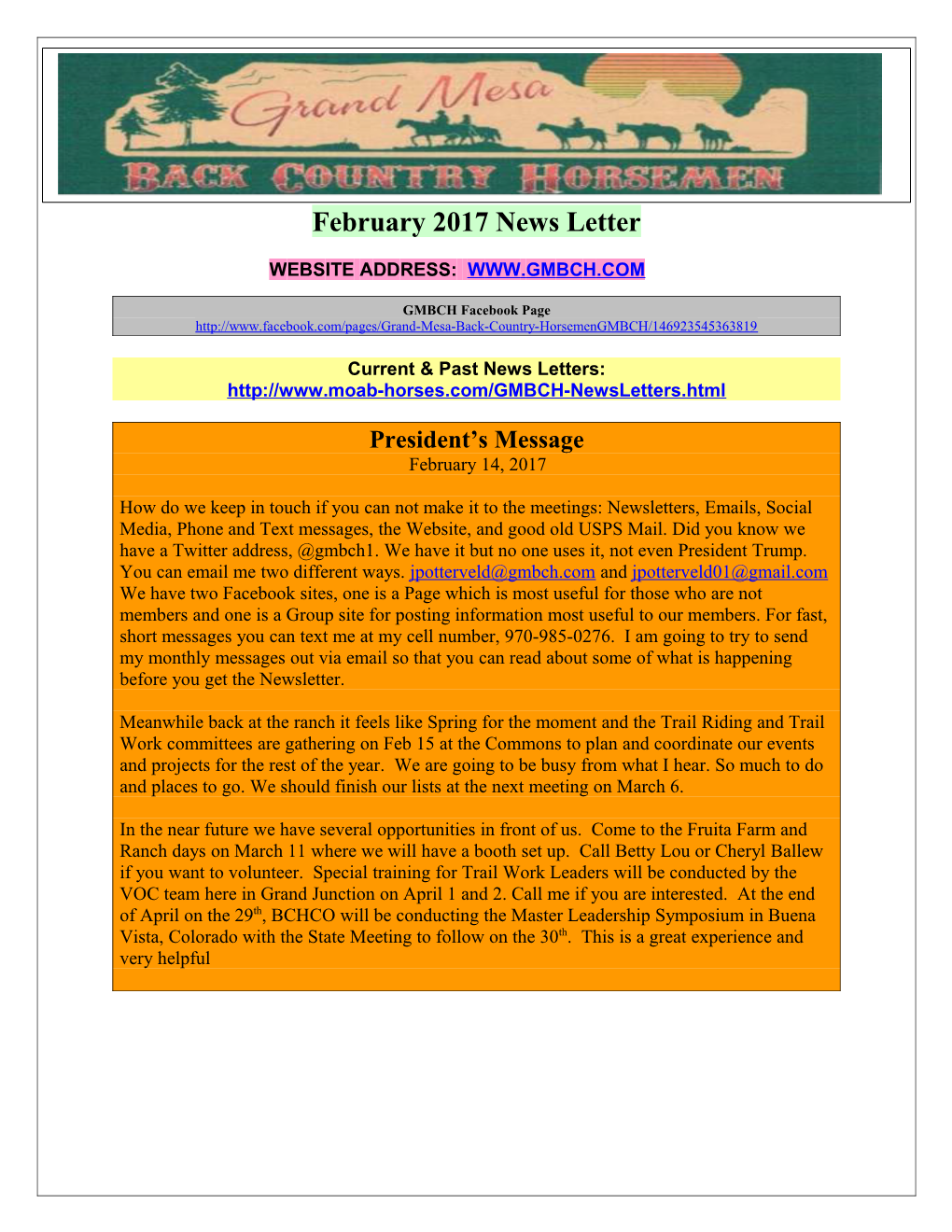 Current & Past News Letters