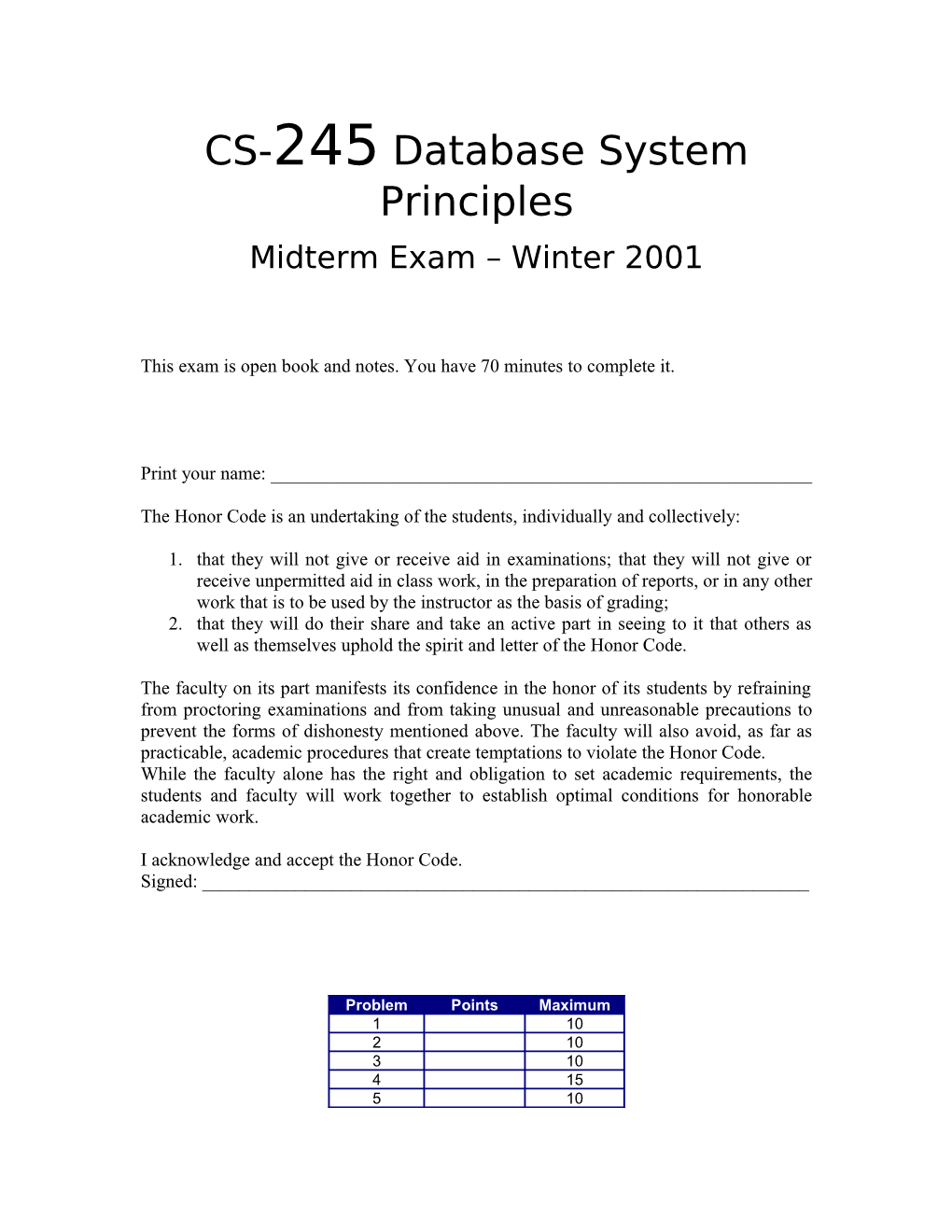 CS-245 Database System Principles