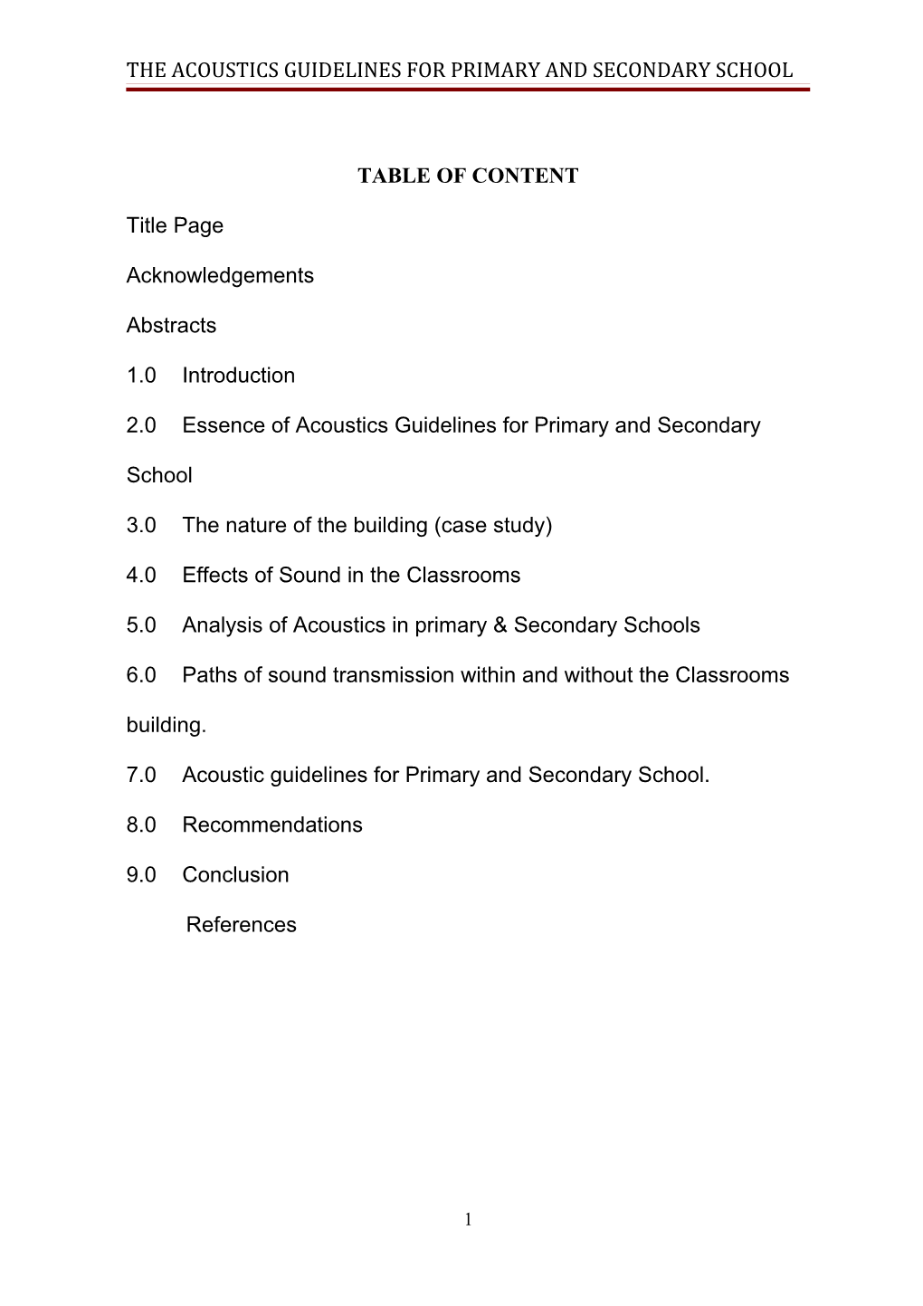 The Acoustics Guidelines for Primary and Secondary School