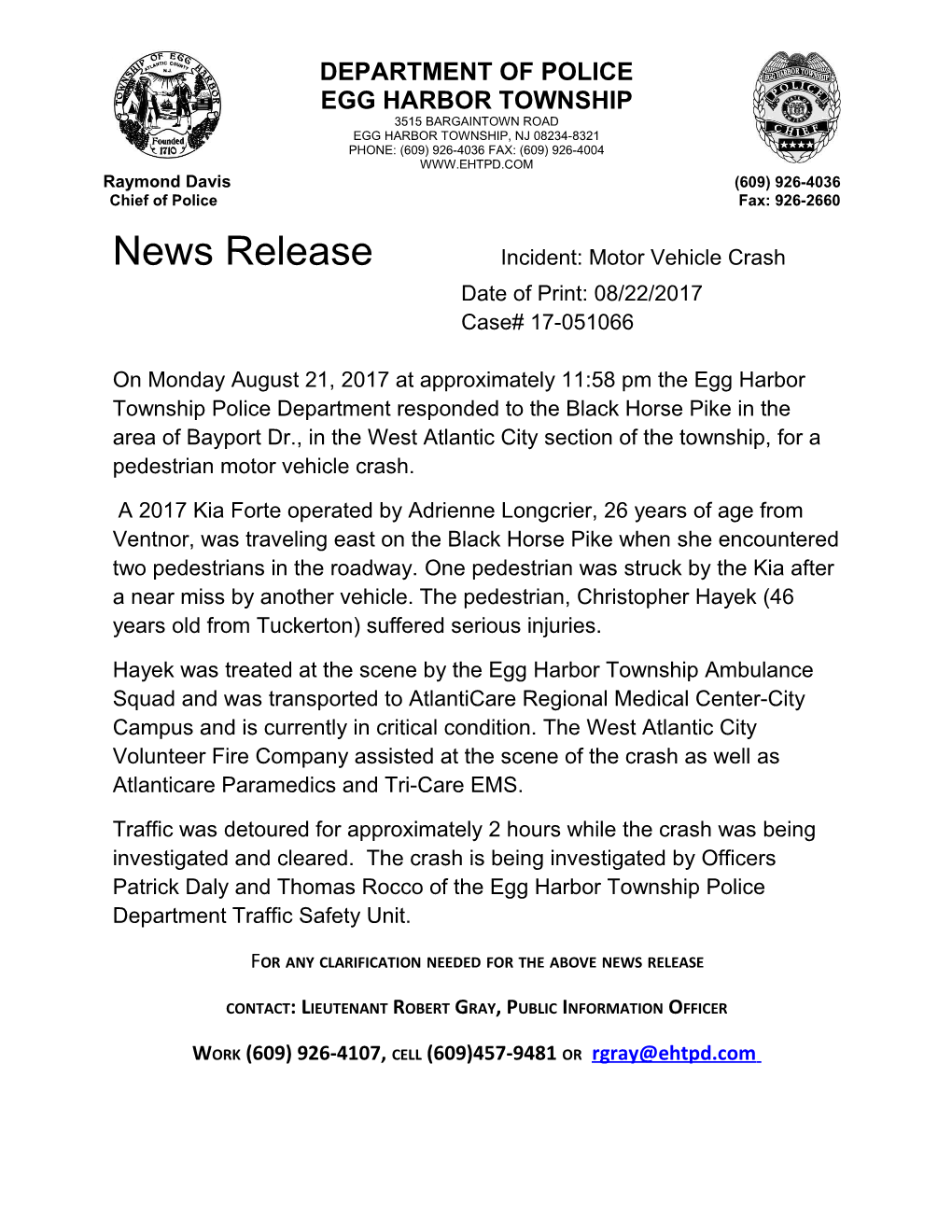 News Release Incident: Robbery Update s1