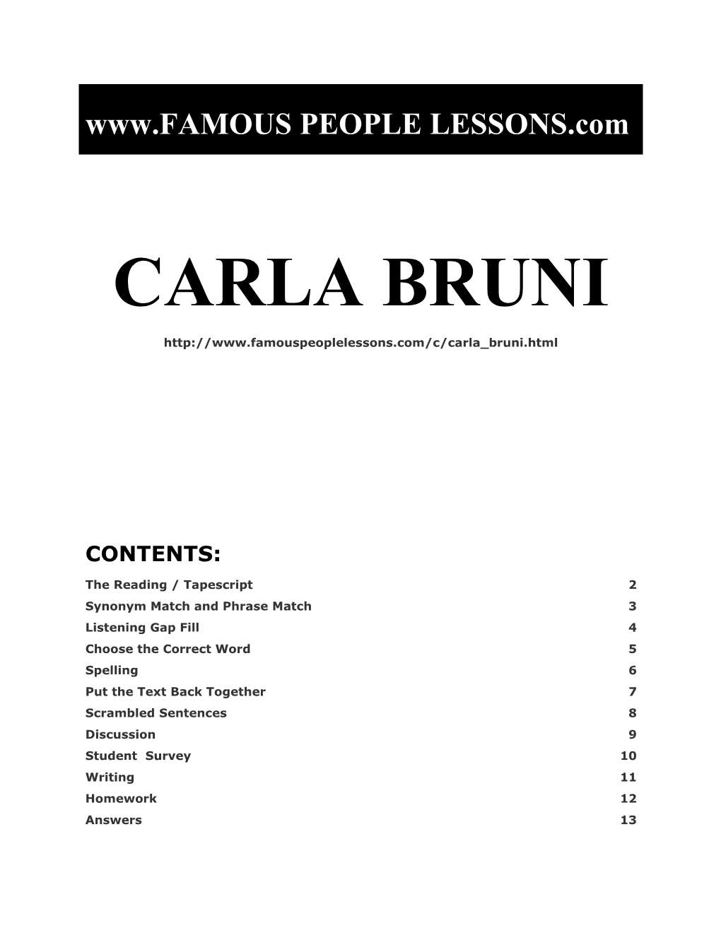 Famous People Lessons - Carla Bruni