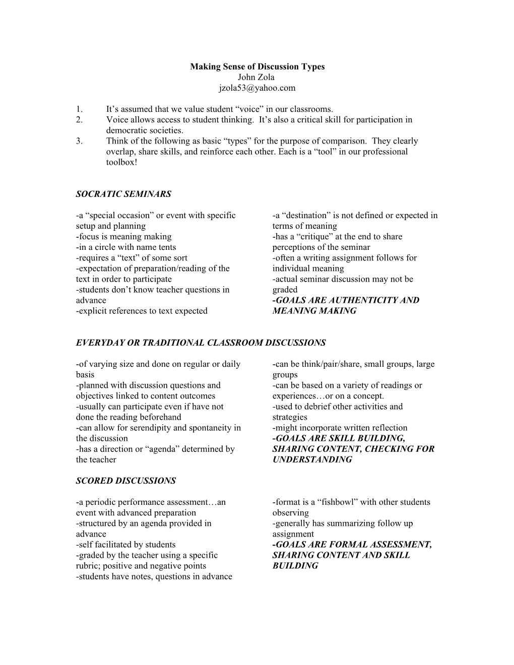 Making Sense of Discussion Types