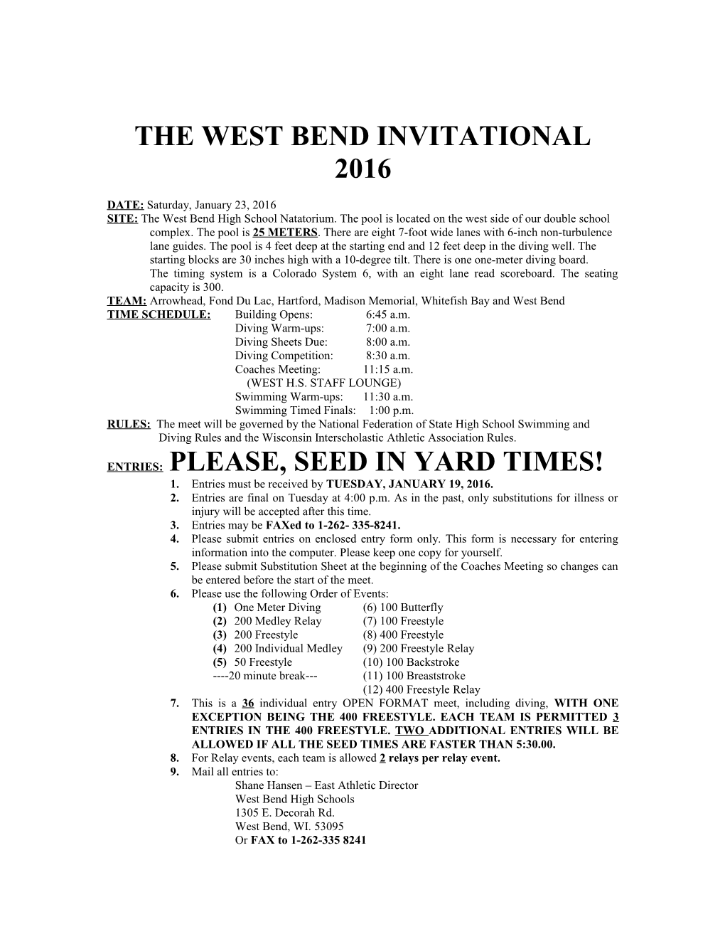 The West Bend Invitational