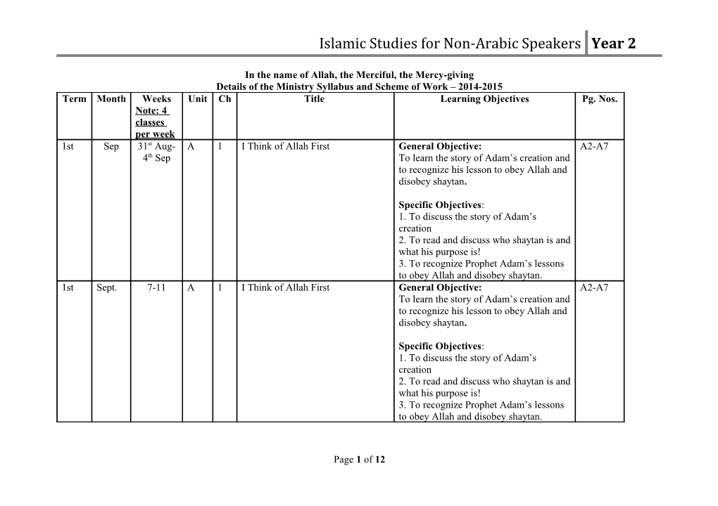 Islamic Studies for Non-Arabic Speakers