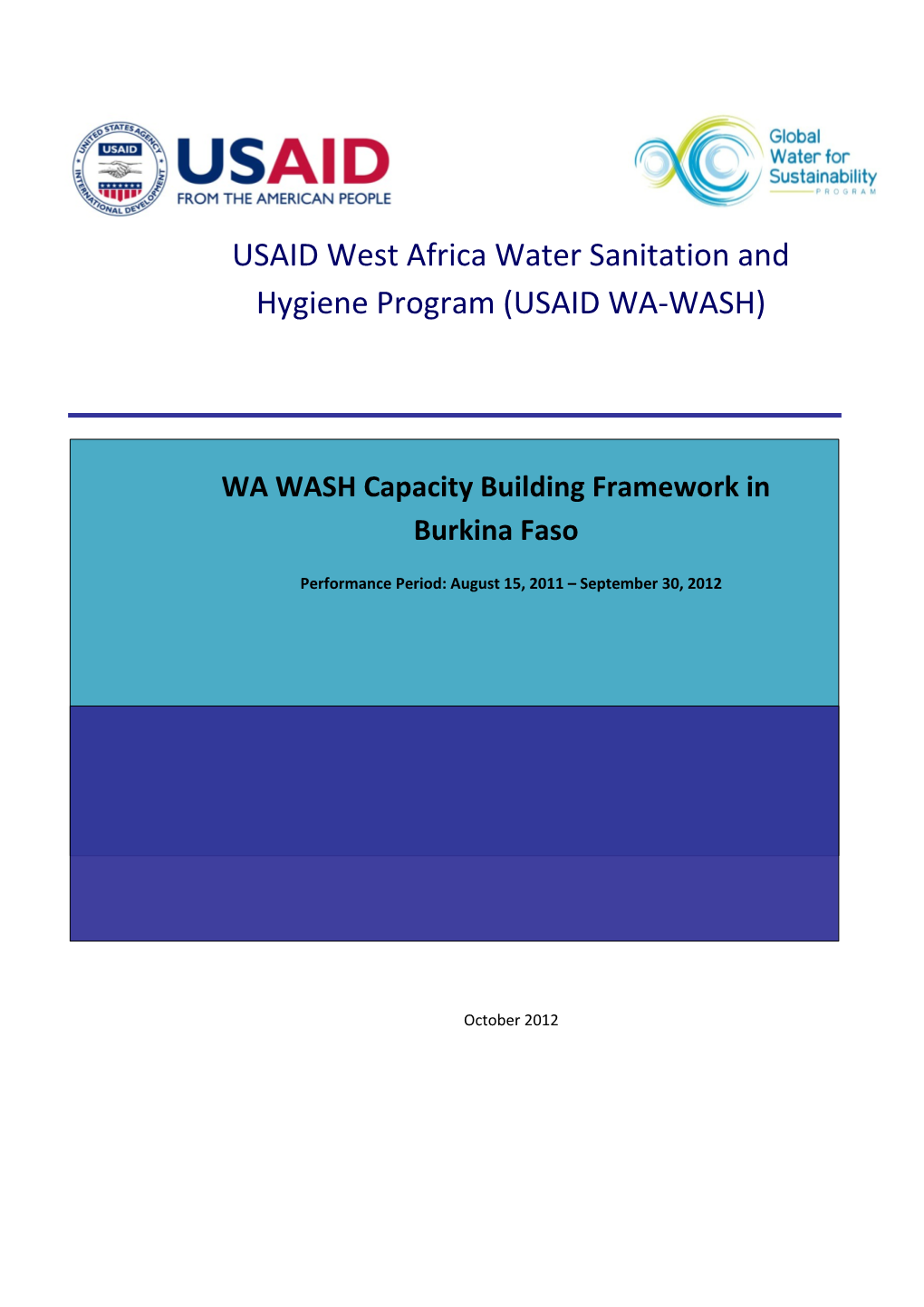 WA WASH Capacity Building Framework in Burkina Faso