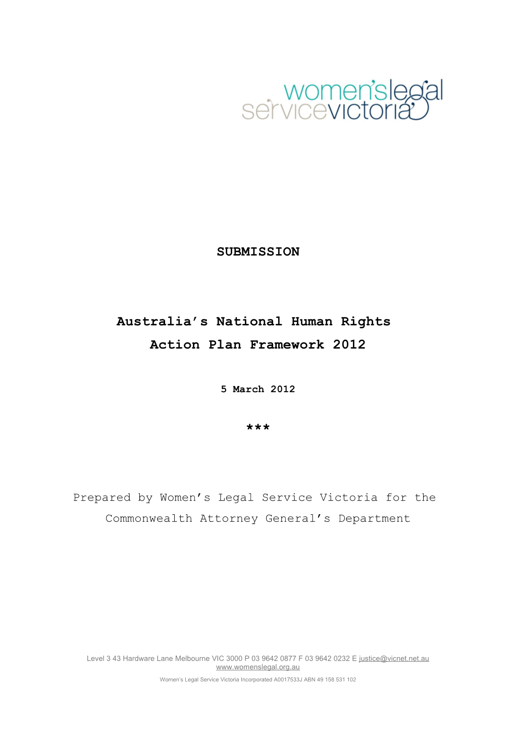 Womens Legal Service Victoria
