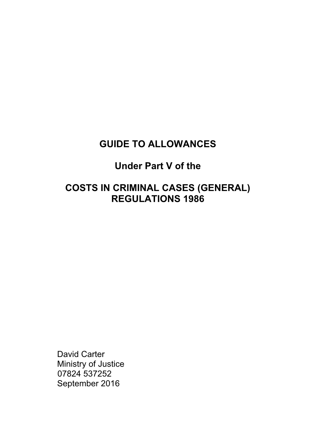 Guide to Allowances