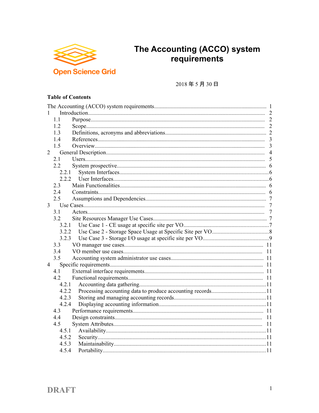 The Accounting (ACCO) System Requirements 1