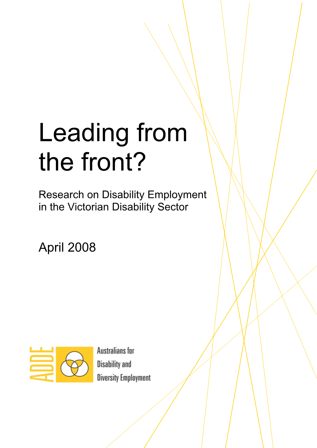 In the Victorian Disability Sector