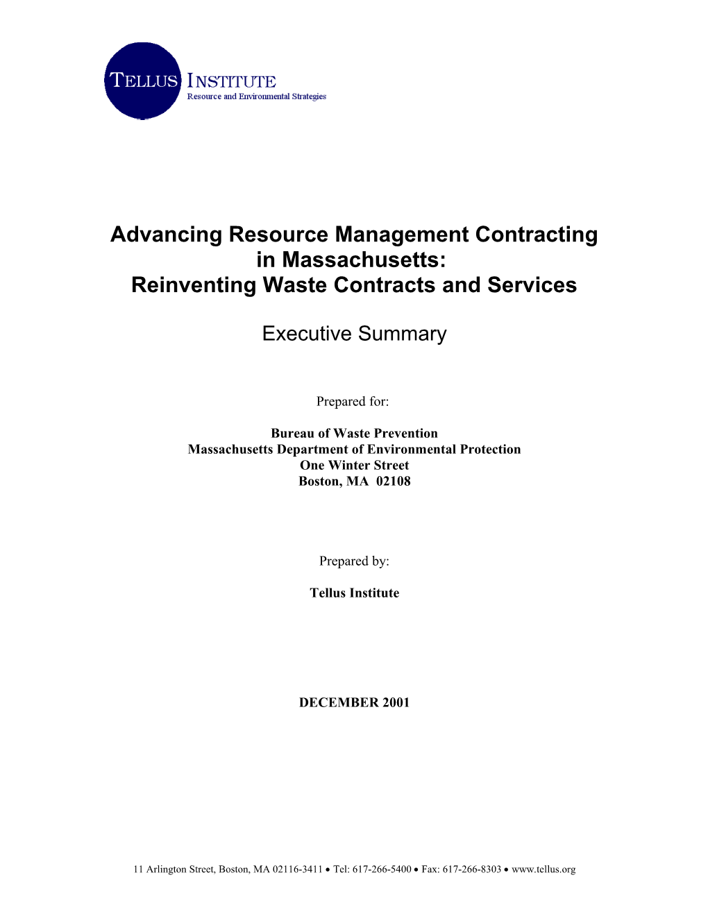 Advancing Resource Management Contracting in Massachusetts