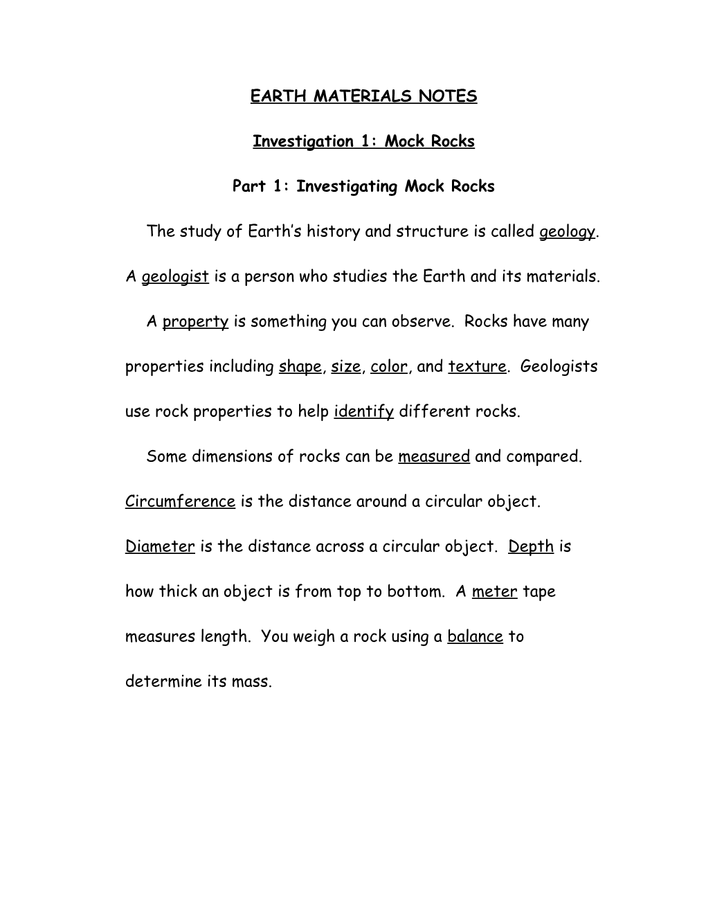 Earth Materials Notes