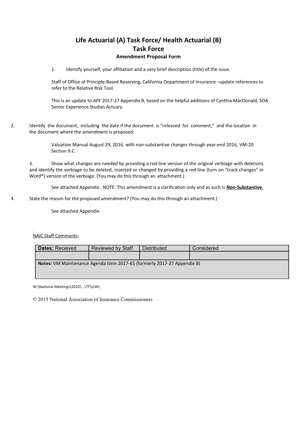 Life Actuarial (A) Task Force/ Health Actuarial (B) Task Force s2