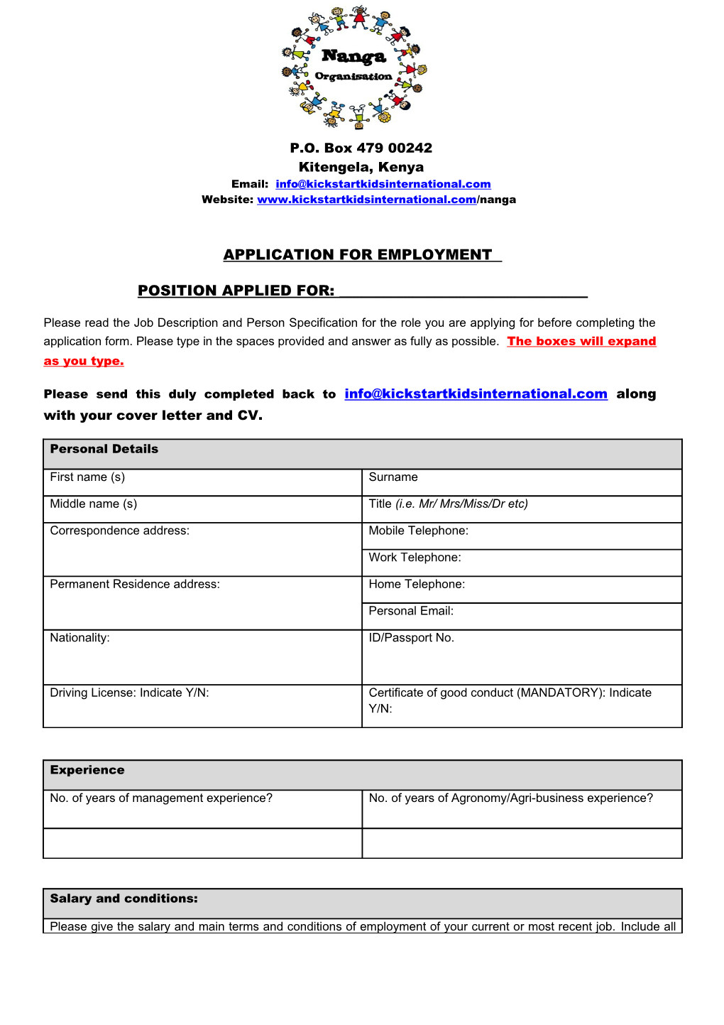Application for Employment s103