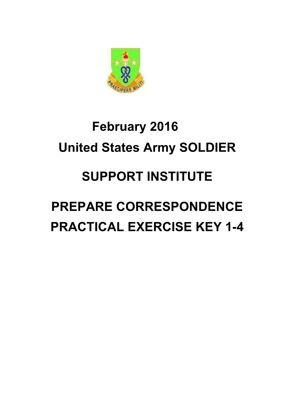 United States Army SOLDIER SUPPORT INSTITUTE s1