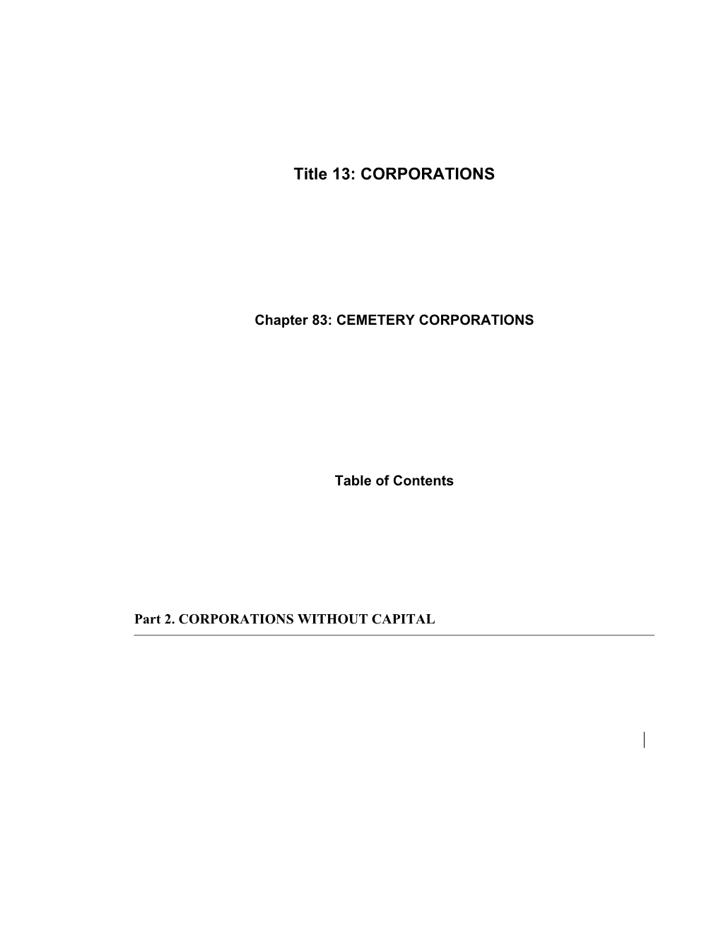MRS Title 13, Chapter83: CEMETERY CORPORATIONS