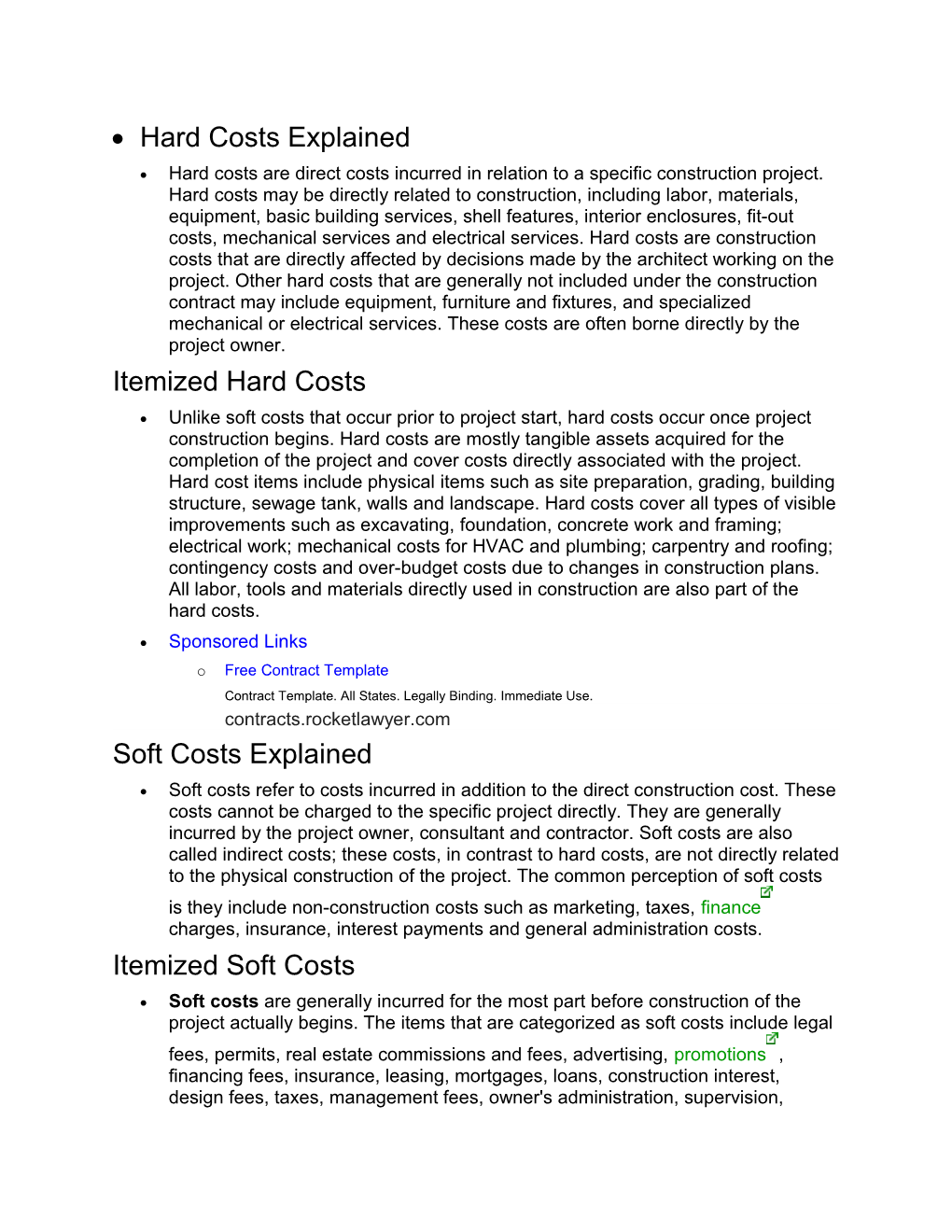 Hard Costs Explained