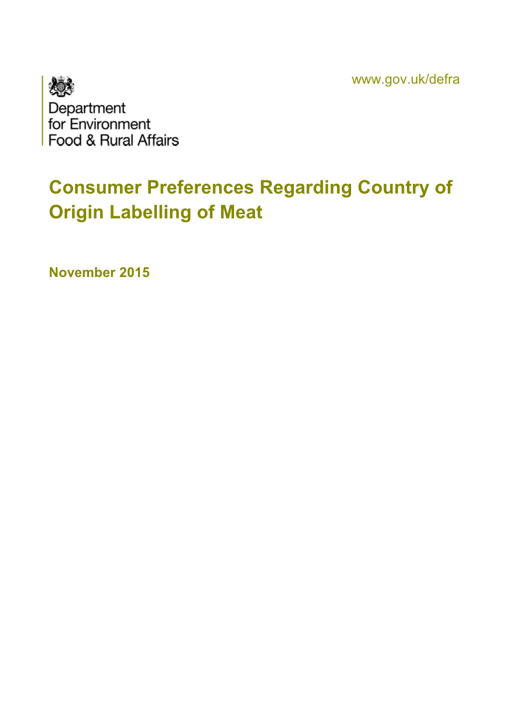 Consumer Preferences Regarding Country of Origin Labelling of Meat