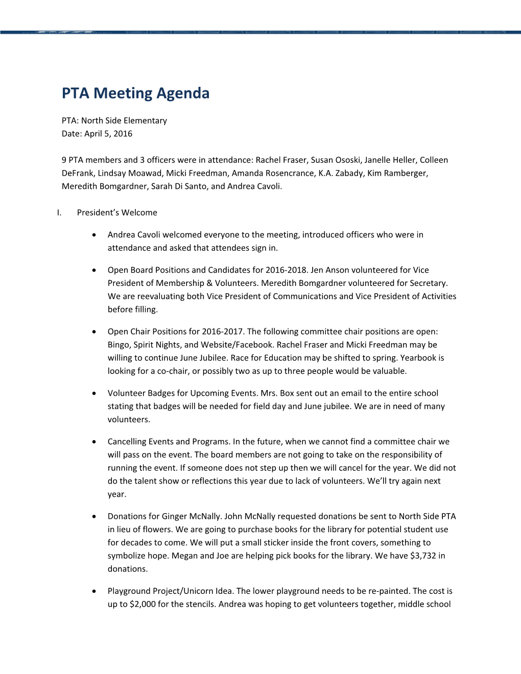 PTA Meeting Agenda s1
