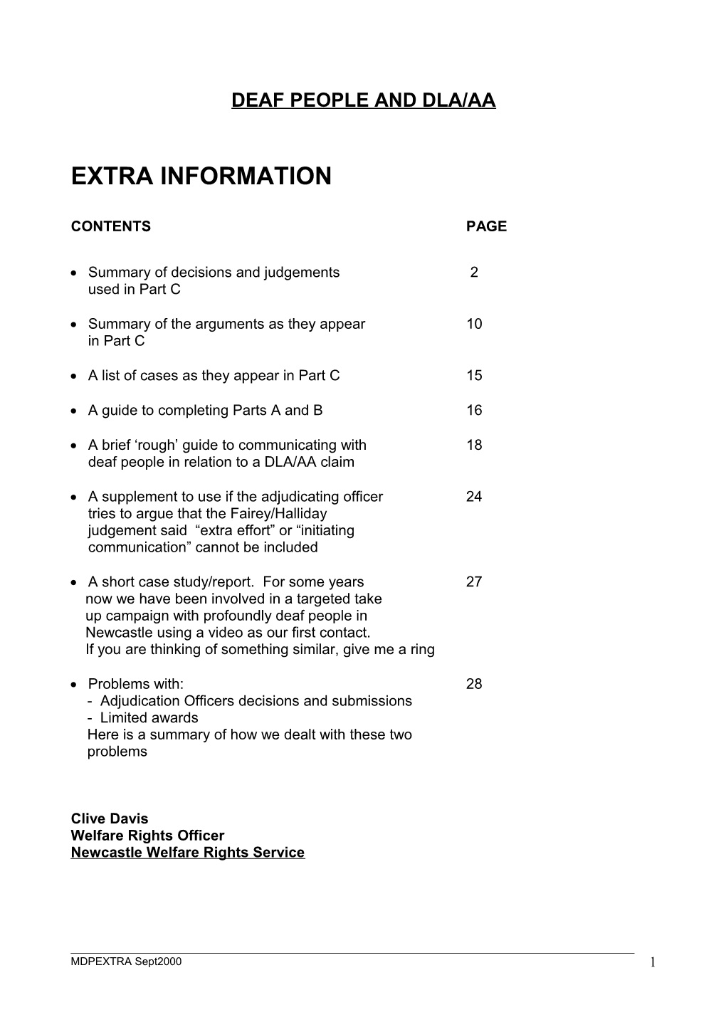 Commissioners and Higher Court Decisions Used in Deaf