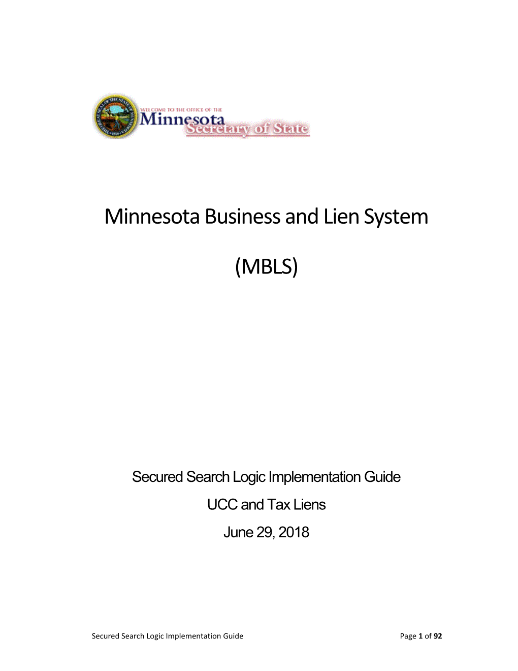 Minnesota Business and Lien System