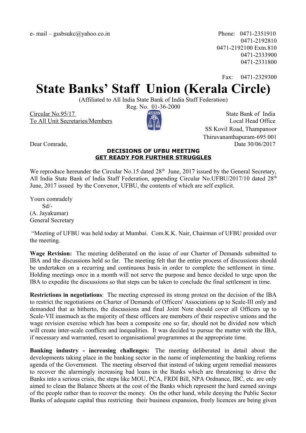 State Banks Staff Union (Kerala Circle)