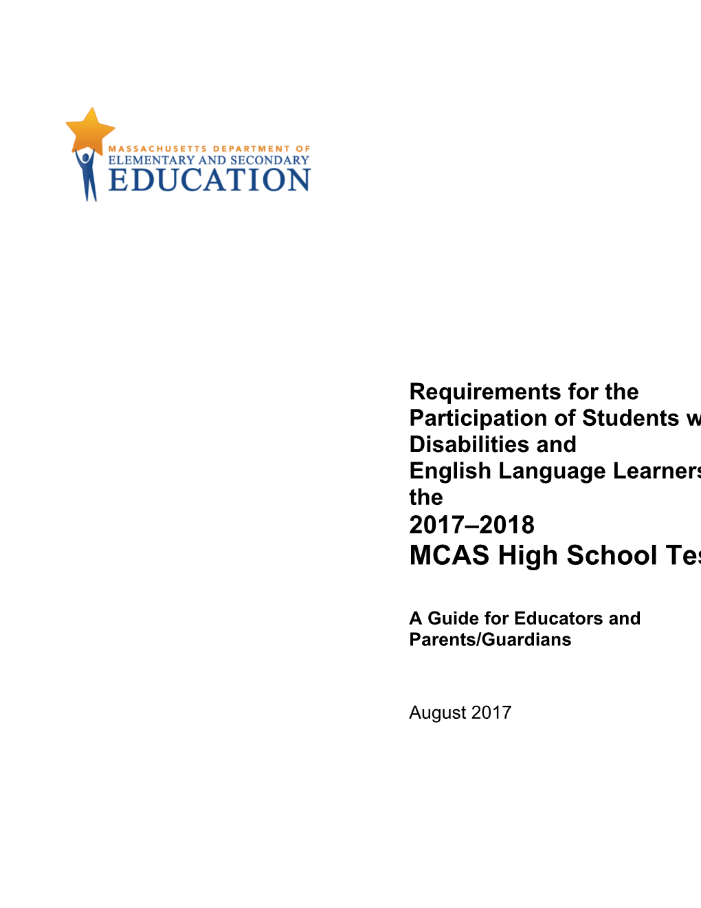 Requirements for the Participation of Students with Disabilities and English Language Learners