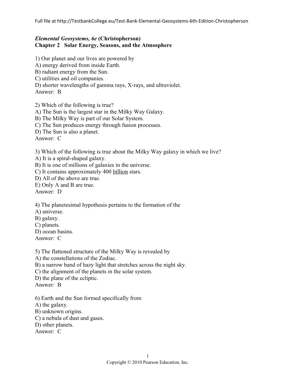 Chapter 2 Solar Energy, Seasons, and the Atmosphere