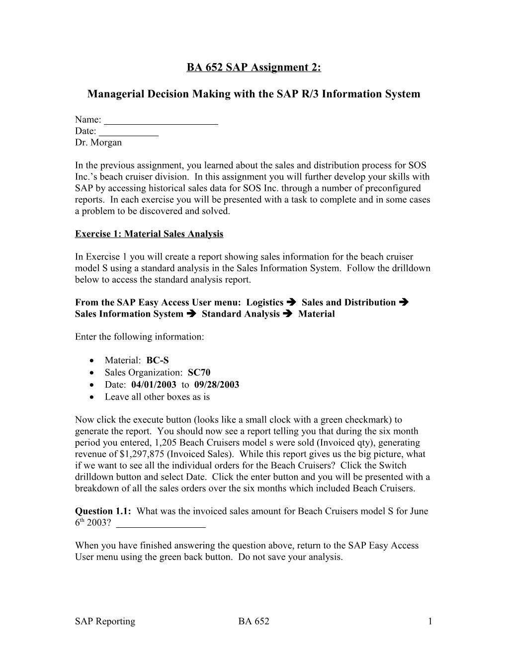 Managerial Decision Making With The SAP R/3 Information System