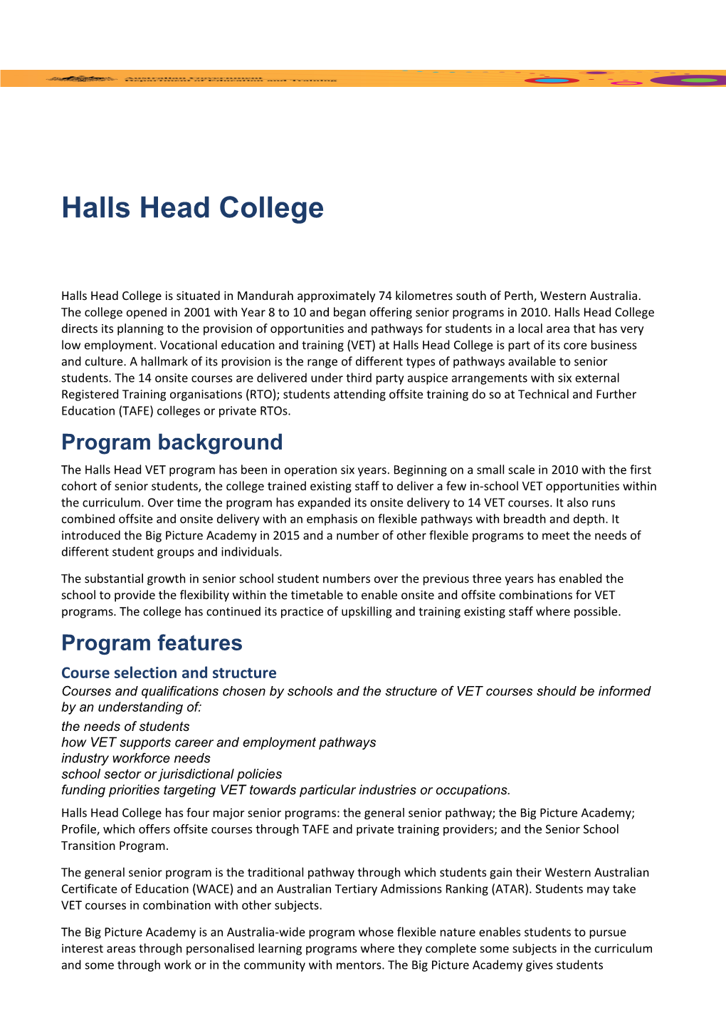 Halls Head College