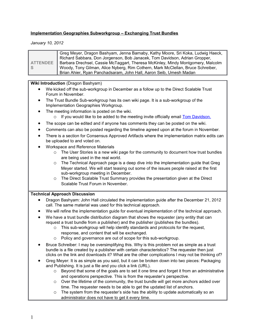 Implementation Geographies Subworkgroup Exchanging Trust Bundles