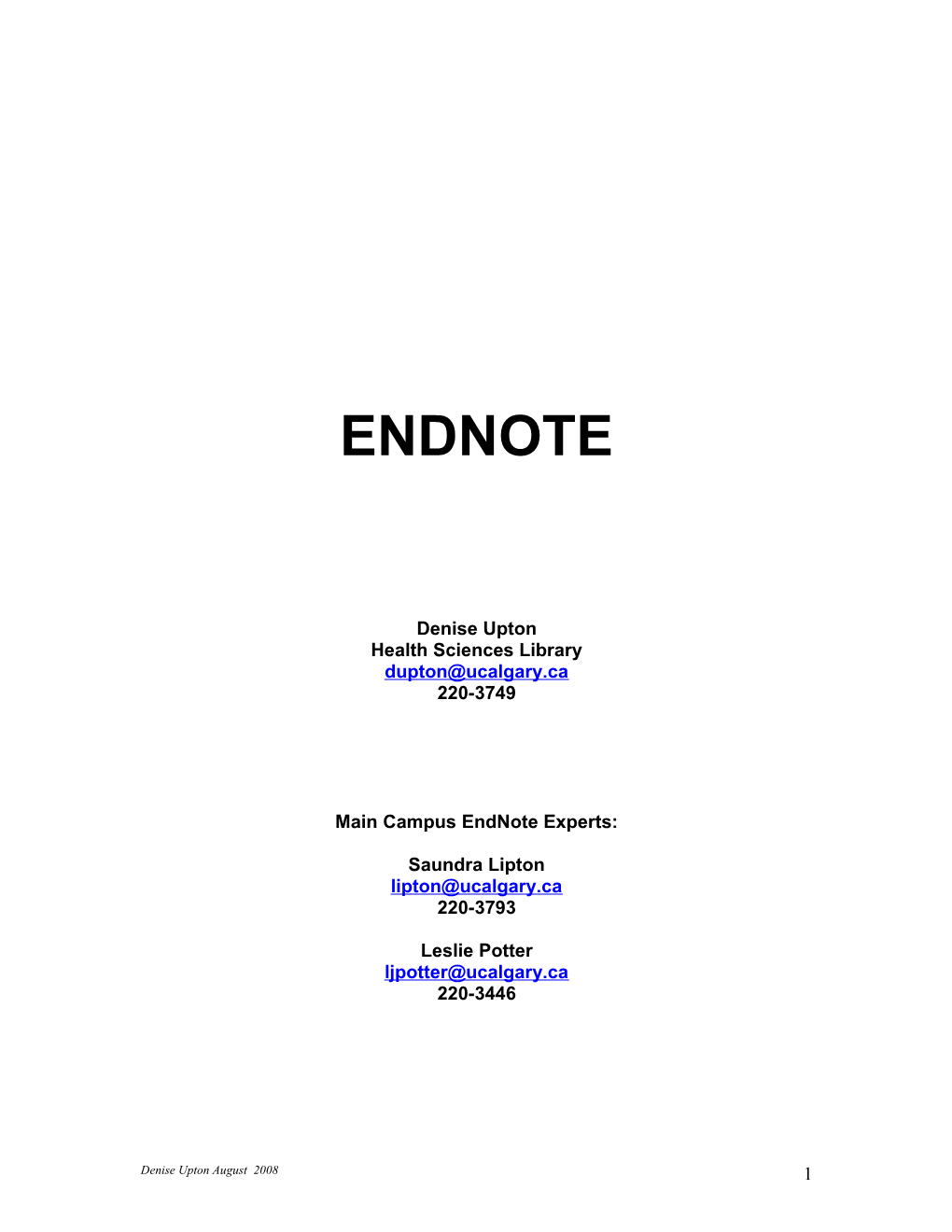To Start Endnote