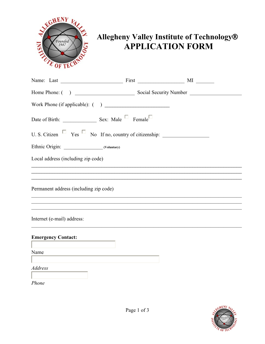 Psi Chi Application Form