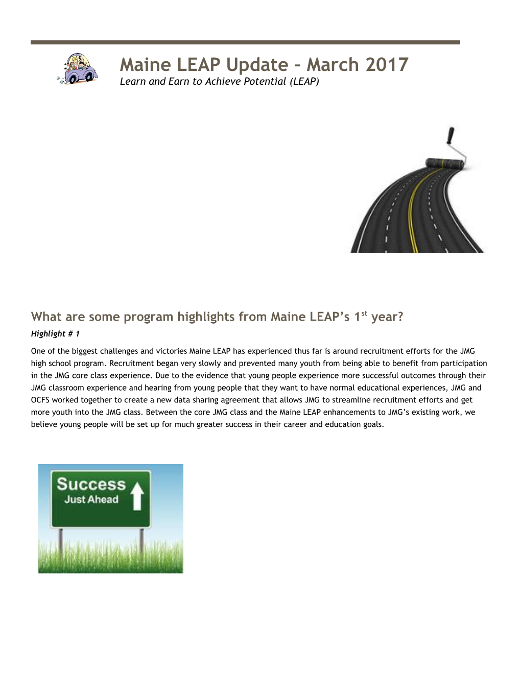 What Are Some Program Highlights from Maine LEAP S 1St Year?
