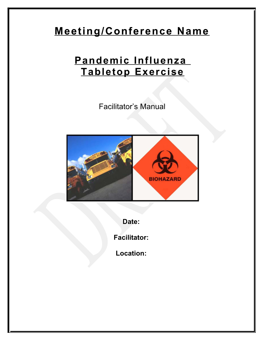 Pandemic Influenza - Facilitator's Manual