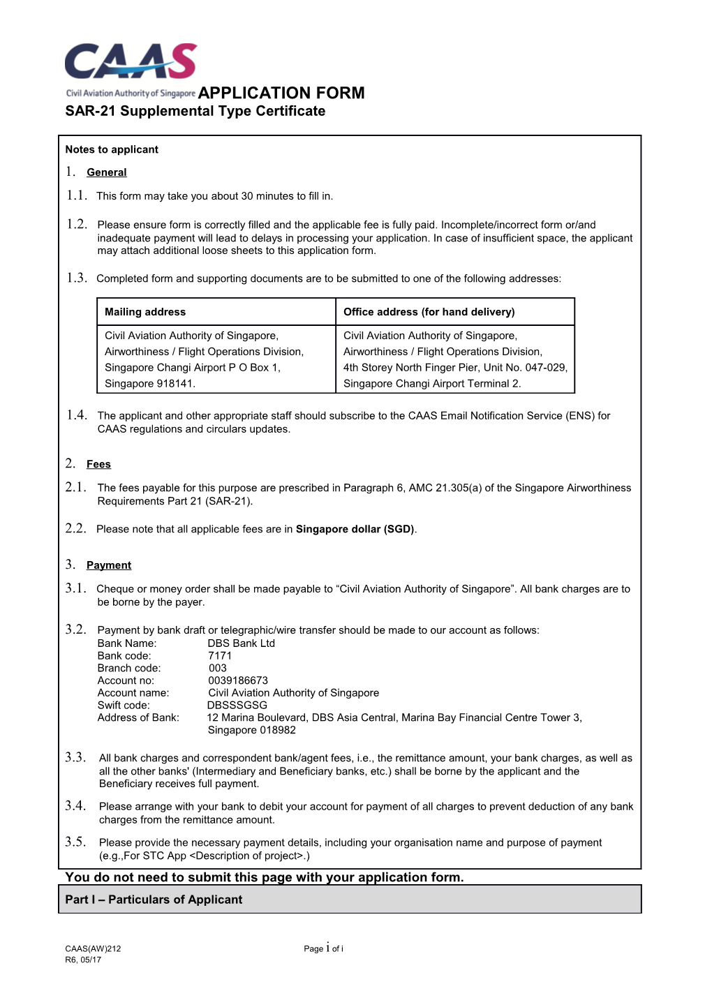 SAR-21 Supplemental Type Certificate