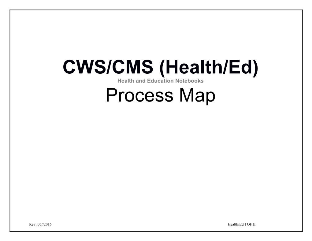 Health and Education Notebooks Process Map