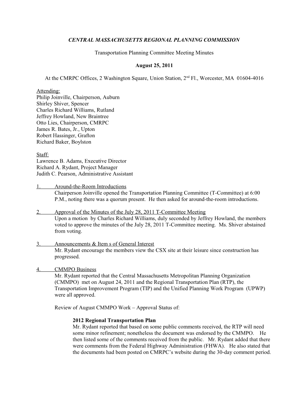 Central Massachusetts Regional Planning Commission