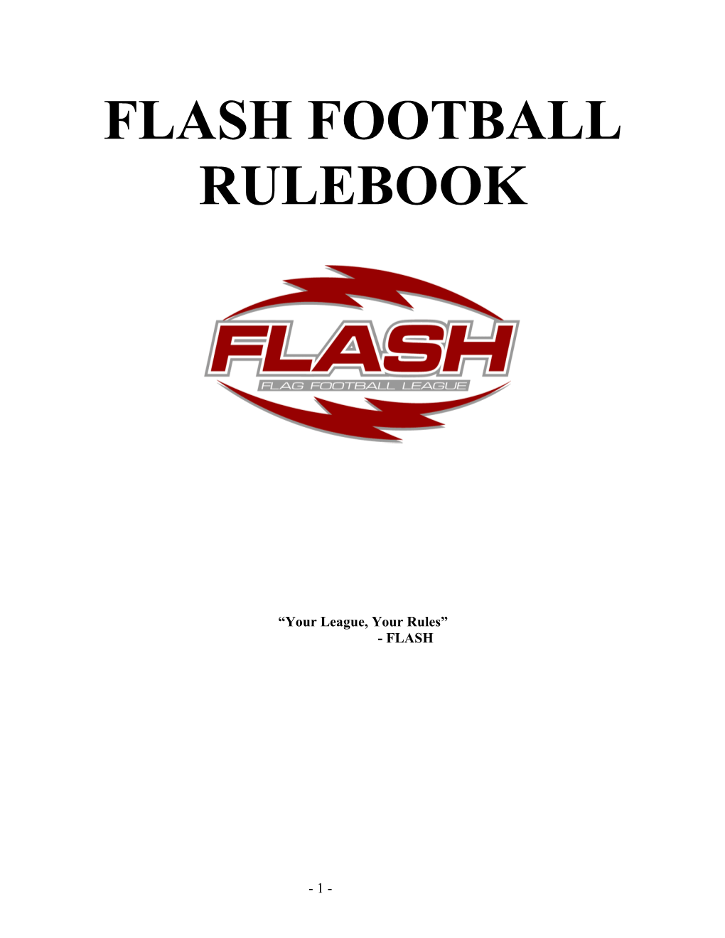 Flash Football Rule Book